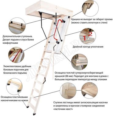 Чердачная лестница Oman Polar 700*1400*2800 Чердачная лестница Oman Polar 700*1400*2800