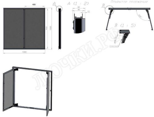 Люк под плитку Нажимной Секрет-Лайт 200*650 Люк под плитку Нажимной Секрет-Лайт 200*650